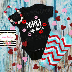 Nana was here Kisses Valentine's One Piece